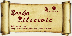 Marko Milićević vizit kartica